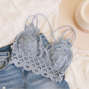 zenana lace bralette | cornflower blue | xl